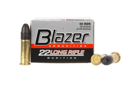 CCI Blazer 22lr Rimfire Ammunition features a 40 grain lead round nose bullet
